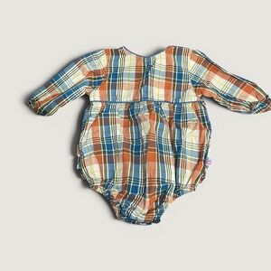 Ruffle Butts Plaid Bubble Romper 3-6 Months Fall Autumn